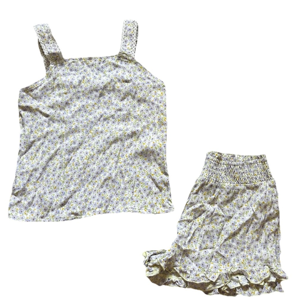 Forever 21 Kids Lavender and Yellow Floral Smocked Two-Piece
